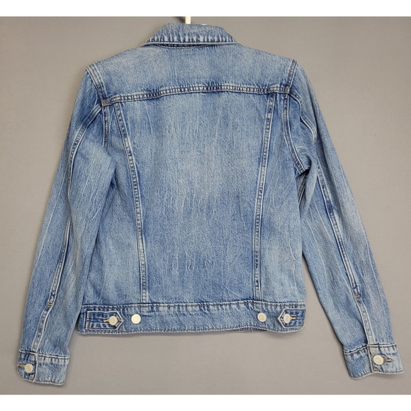 Lucky Brand Tomboy Tucker Jean Jacket Womens Small Blue Denim Light Wash Buttons - Picture 7 of 12